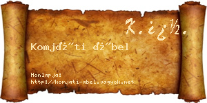 Komjáti Ábel névjegykártya