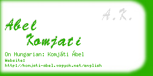 abel komjati business card