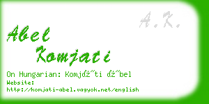 abel komjati business card